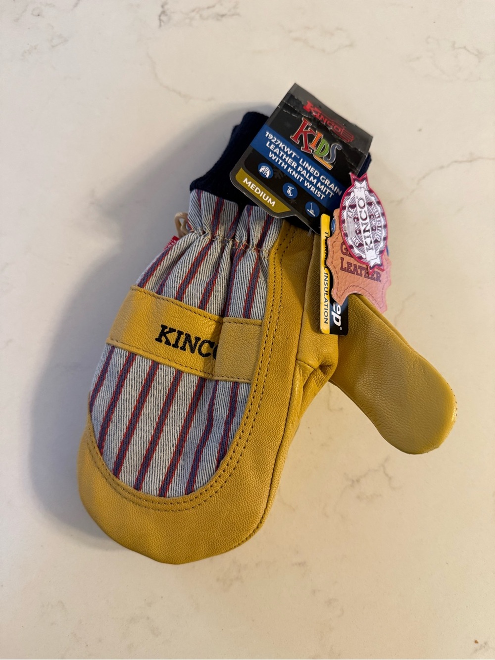 Kids Kinco Leather Utility Mittens - size Medium